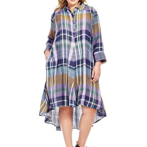 Melissa McCarthy Seven7 Hi-Low Plaid Dress